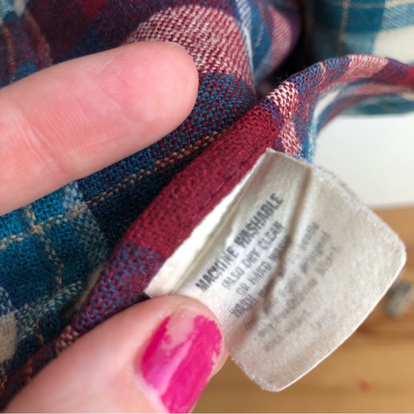 Vintage Pendleton Pure Virgin Wool Plaid Button up Shirt Size L Made In USA - Picture 9 of 15